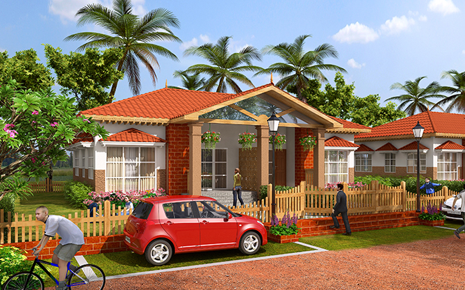 Garden View/ Parking, Elegant Cottages, The Blue Breeze Project at Dapoli Murad Harnei by Asthavinayak developers